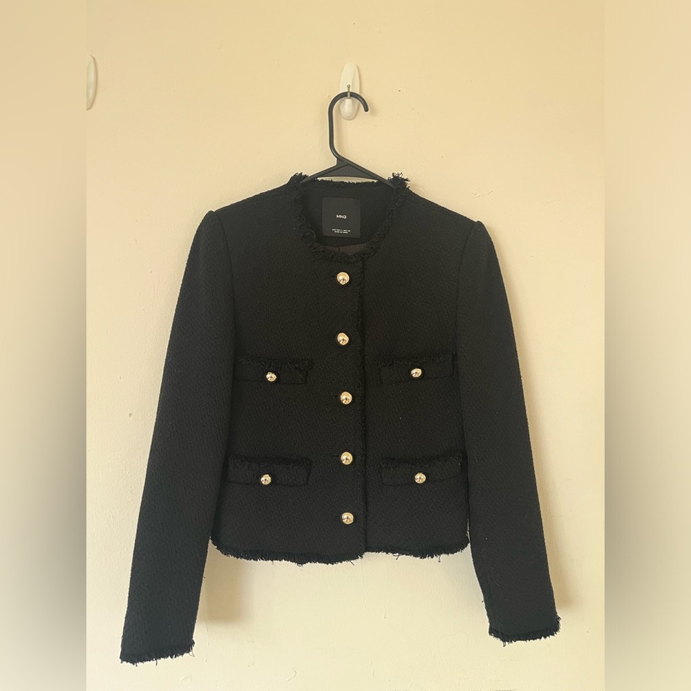 Mango Black Tweed Jacket! Size Small